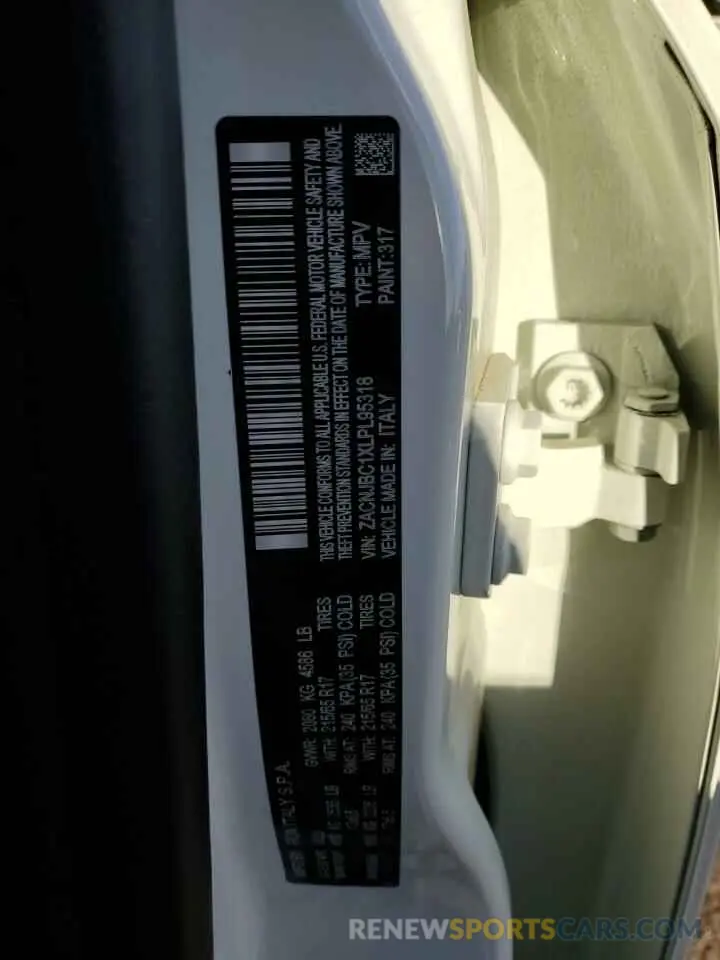 12 Photograph of a damaged car ZACNJBC1XLPL95318 JEEP RENEGADE 2020