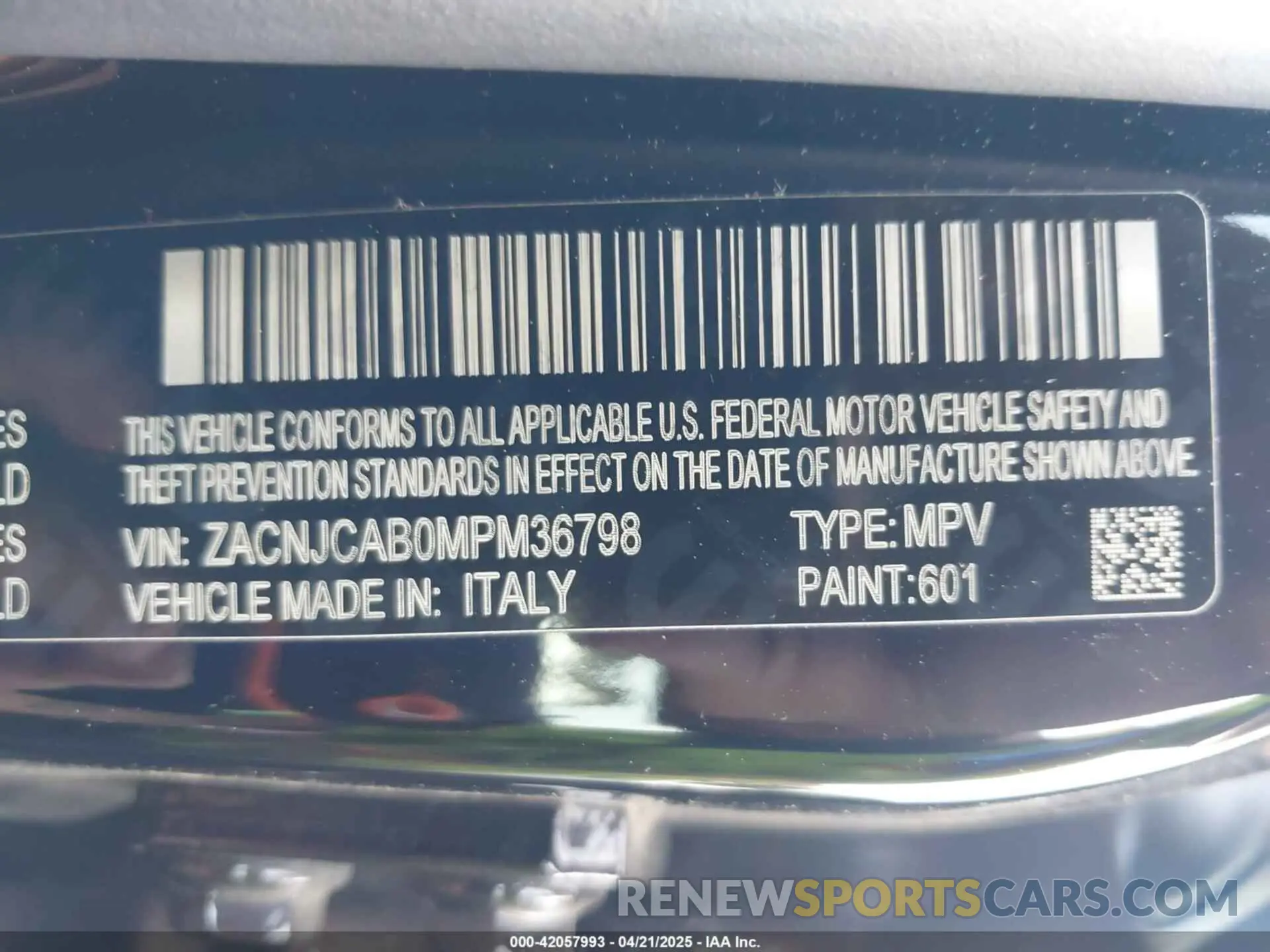 9 Photograph of a damaged car ZACNJCAB0MPM36798 JEEP RENEGADE 2021