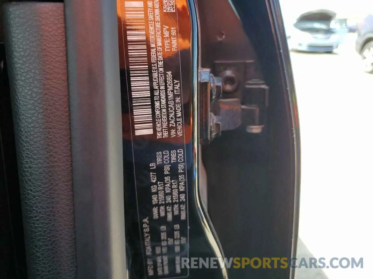 13 Photograph of a damaged car ZACNJCAB1MPM26894 JEEP RENEGADE 2021