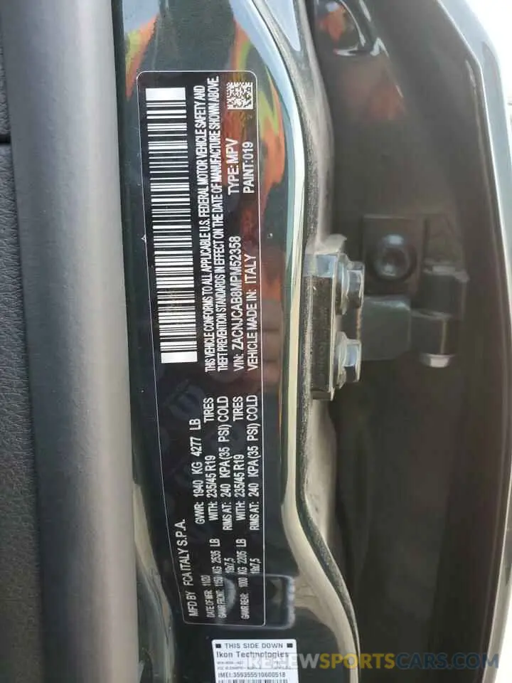14 Photograph of a damaged car ZACNJCAB8MPM52358 JEEP RENEGADE 2021