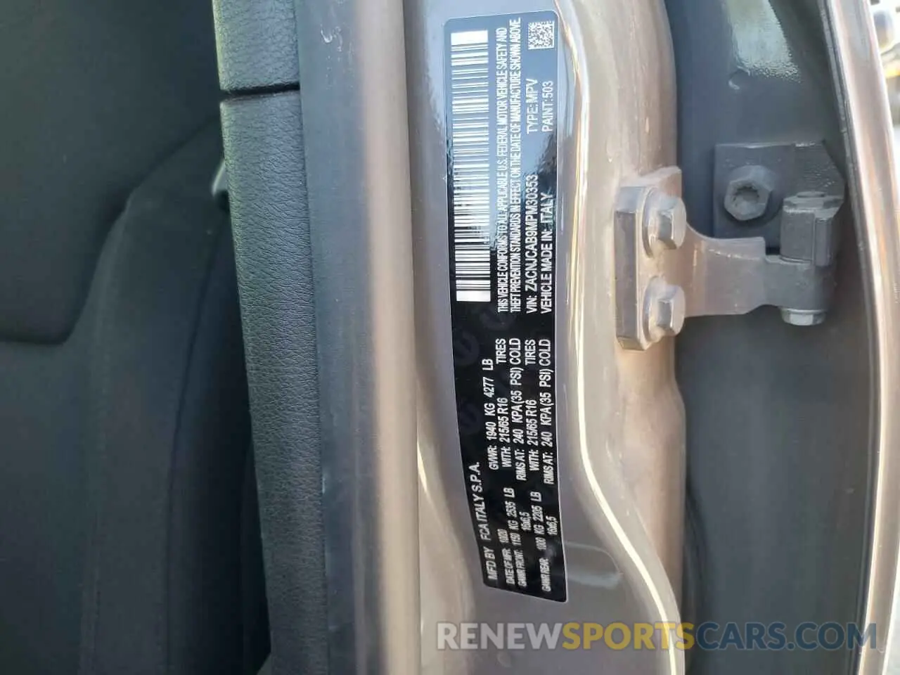 14 Photograph of a damaged car ZACNJCAB9MPM30353 JEEP RENEGADE 2021
