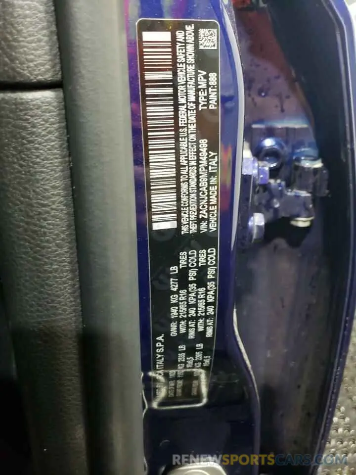 13 Photograph of a damaged car ZACNJCAB9MPM49498 JEEP RENEGADE 2021