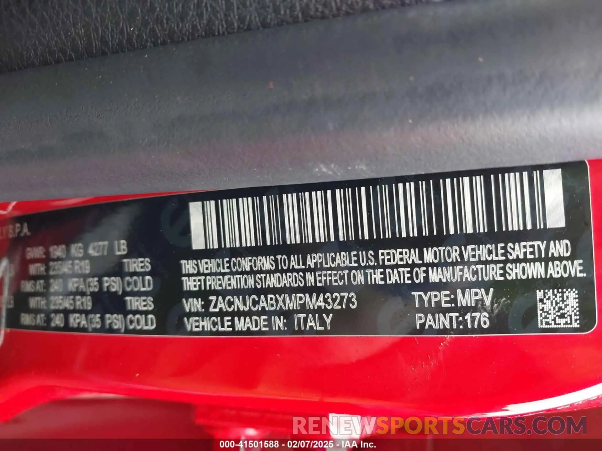 9 Photograph of a damaged car ZACNJCABXMPM43273 JEEP RENEGADE 2021