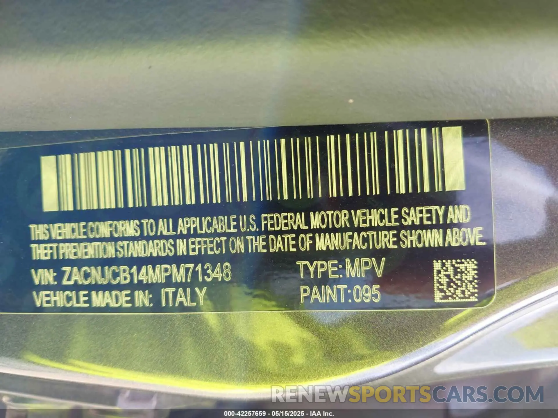 9 Photograph of a damaged car ZACNJCB14MPM71348 JEEP RENEGADE 2021