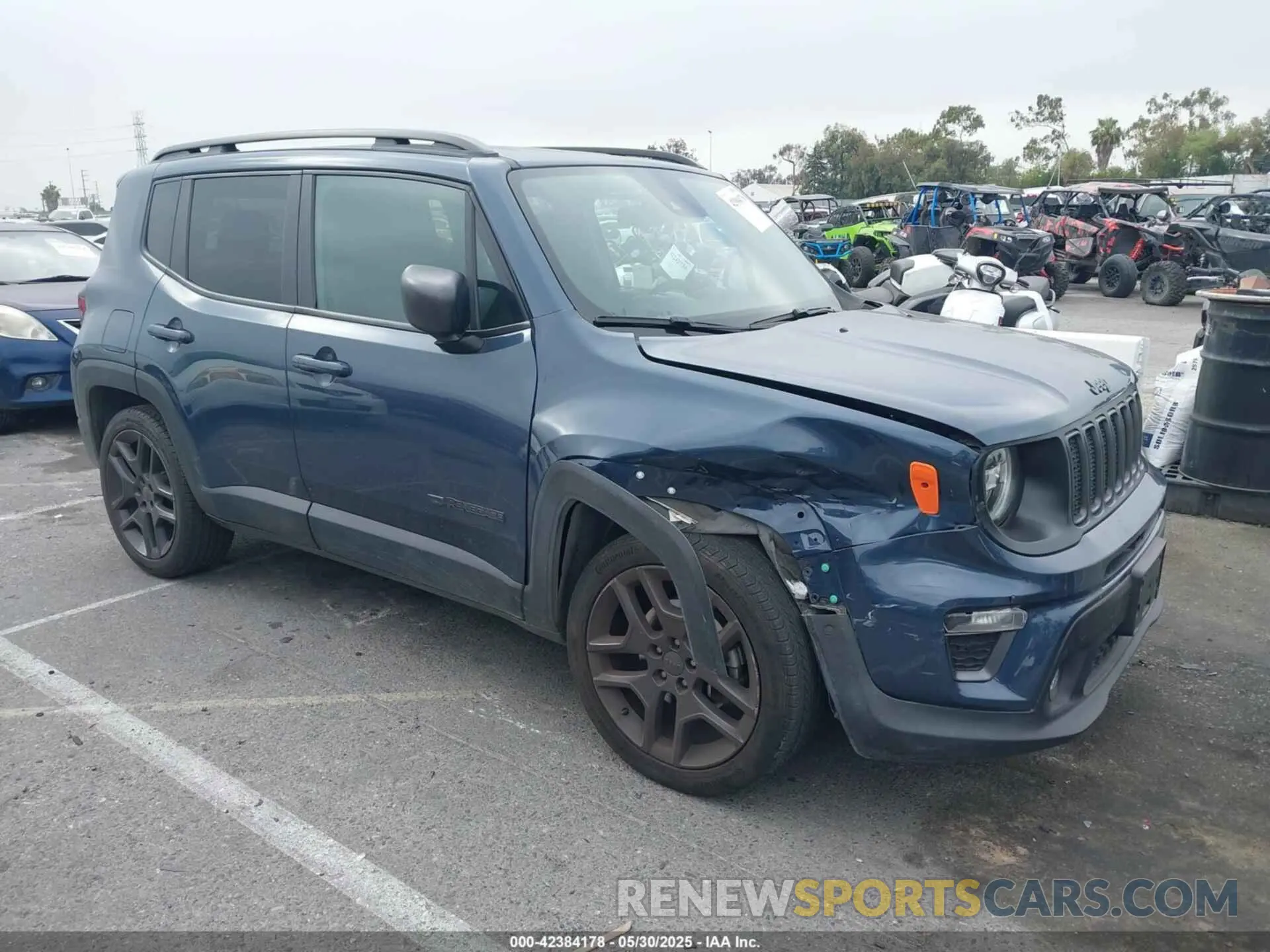 1 Photograph of a damaged car ZACNJCB17MPM43754 JEEP RENEGADE 2021