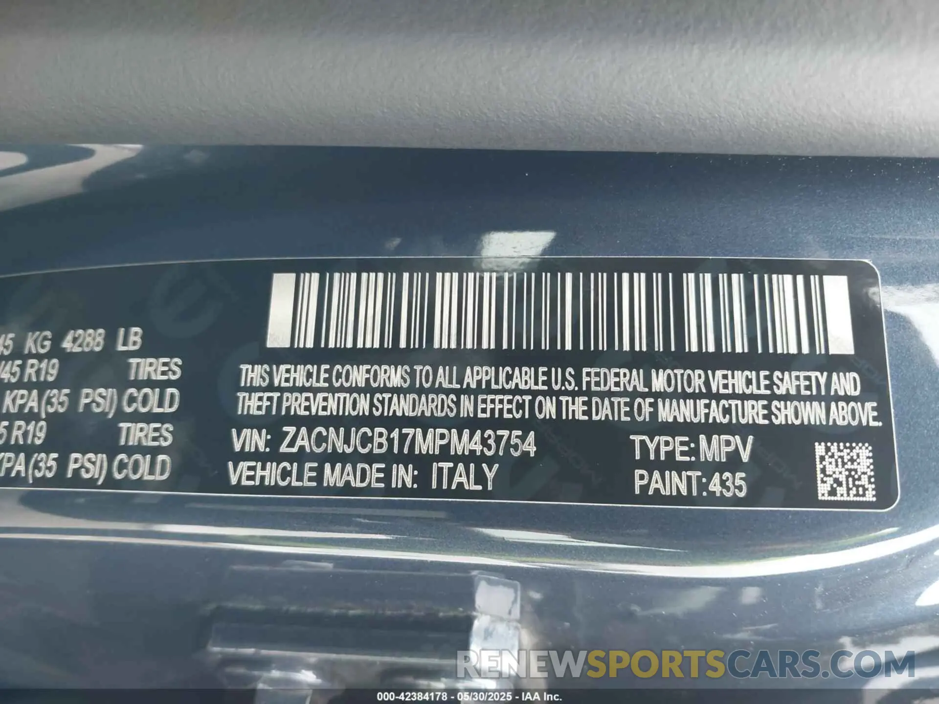 9 Photograph of a damaged car ZACNJCB17MPM43754 JEEP RENEGADE 2021