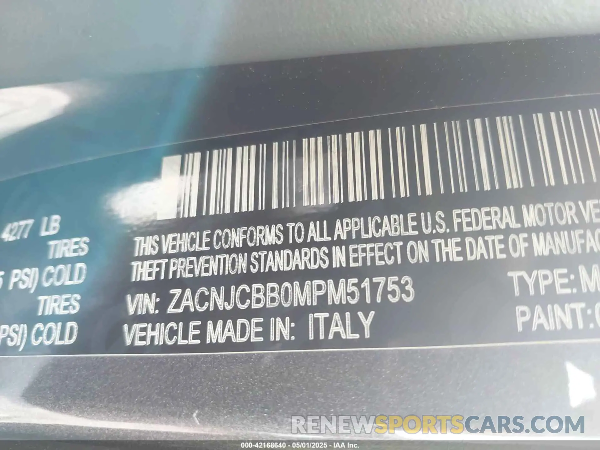 9 Photograph of a damaged car ZACNJCBB0MPM51753 JEEP RENEGADE 2021