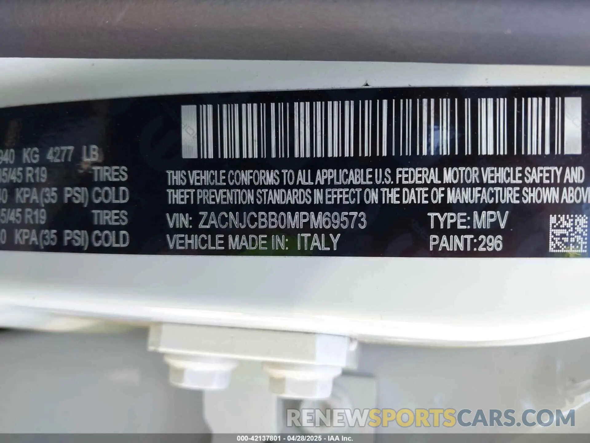 9 Photograph of a damaged car ZACNJCBB0MPM69573 JEEP RENEGADE 2021