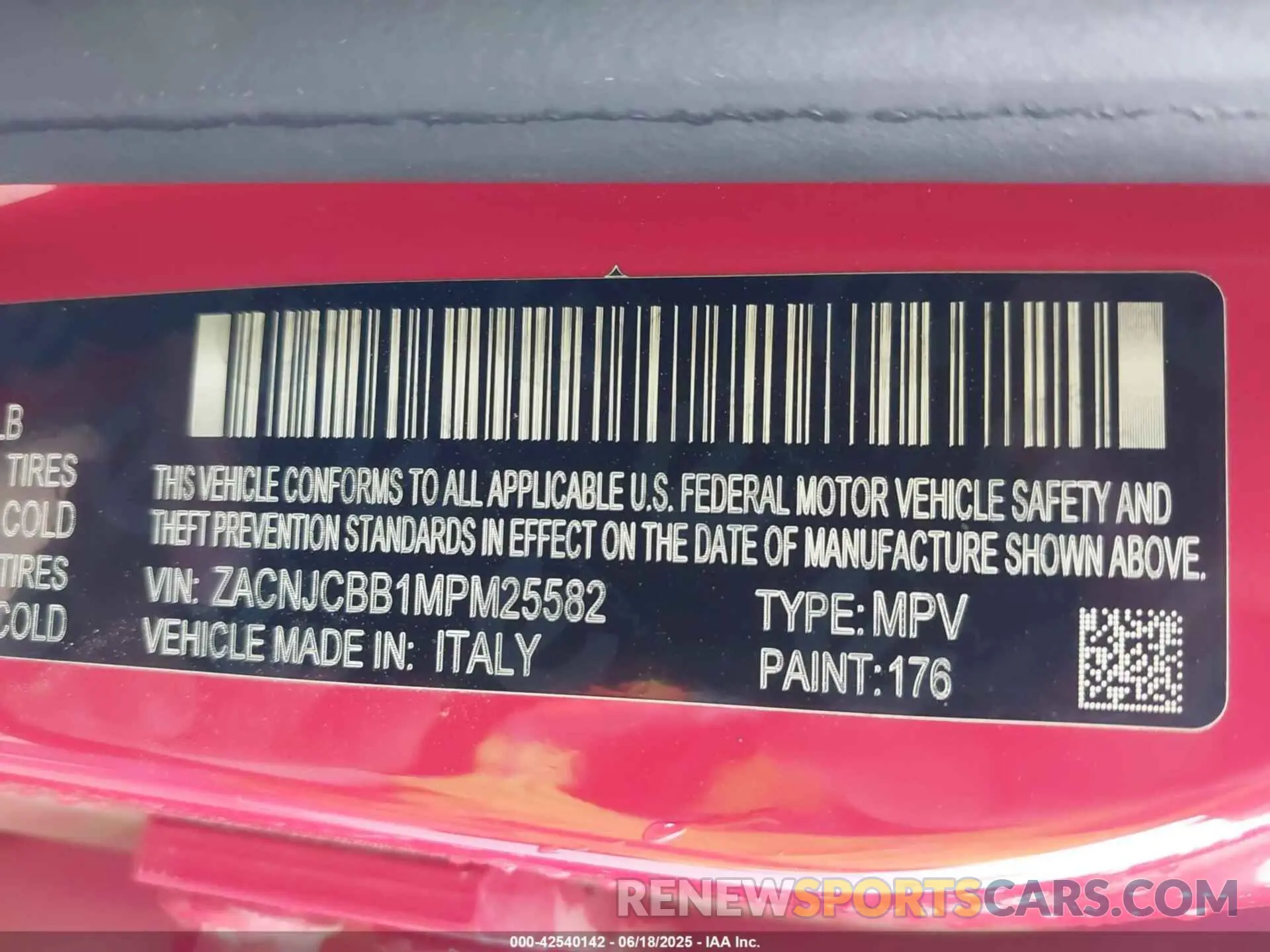 9 Photograph of a damaged car ZACNJCBB1MPM25582 JEEP RENEGADE 2021