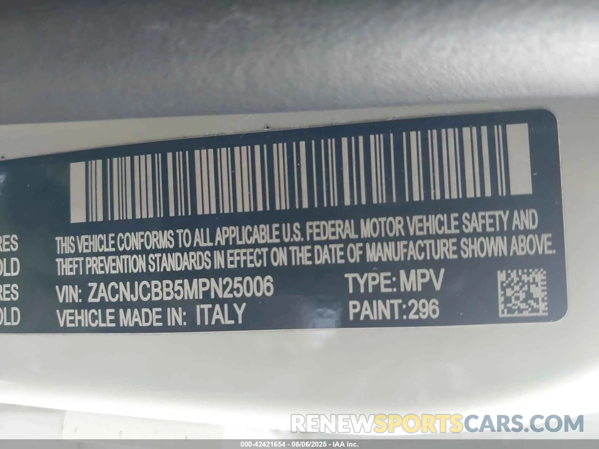 9 Photograph of a damaged car ZACNJCBB5MPN25006 JEEP RENEGADE 2021