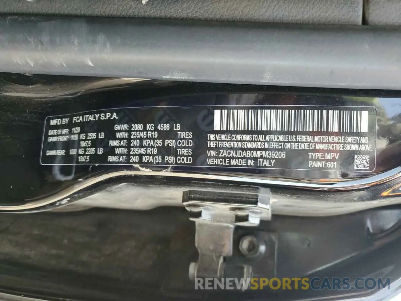 12 Photograph of a damaged car ZACNJDAB0MPM39206 JEEP RENEGADE 2021