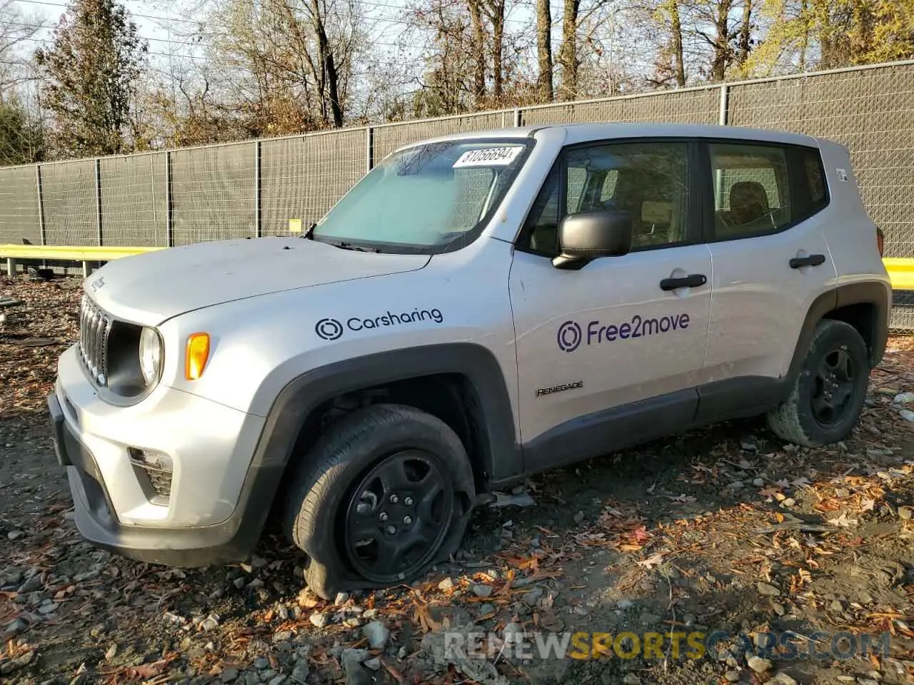 1 Photograph of a damaged car ZACNJDAB1MPN21350 JEEP RENEGADE 2021