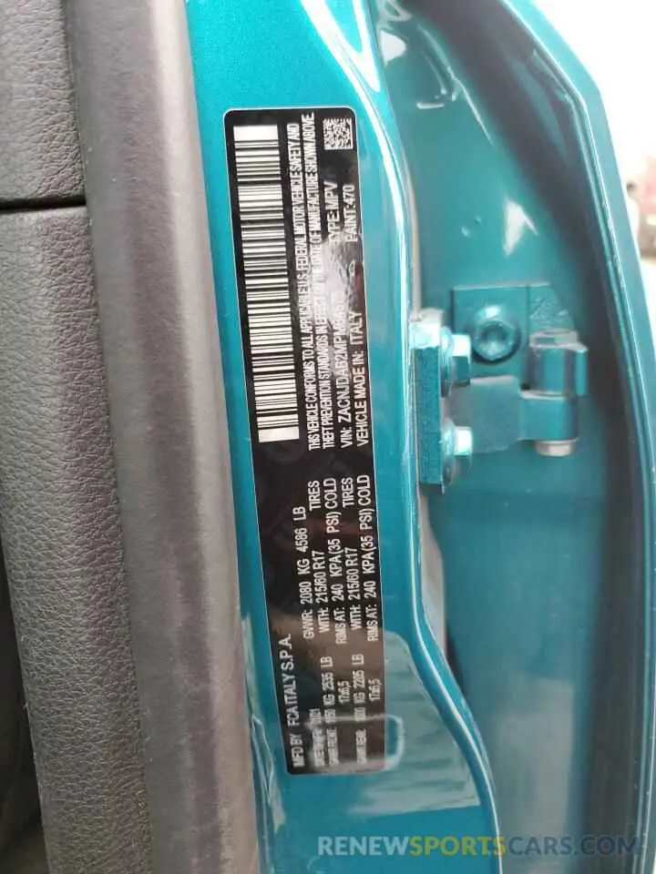 13 Photograph of a damaged car ZACNJDAB2MPM64575 JEEP RENEGADE 2021