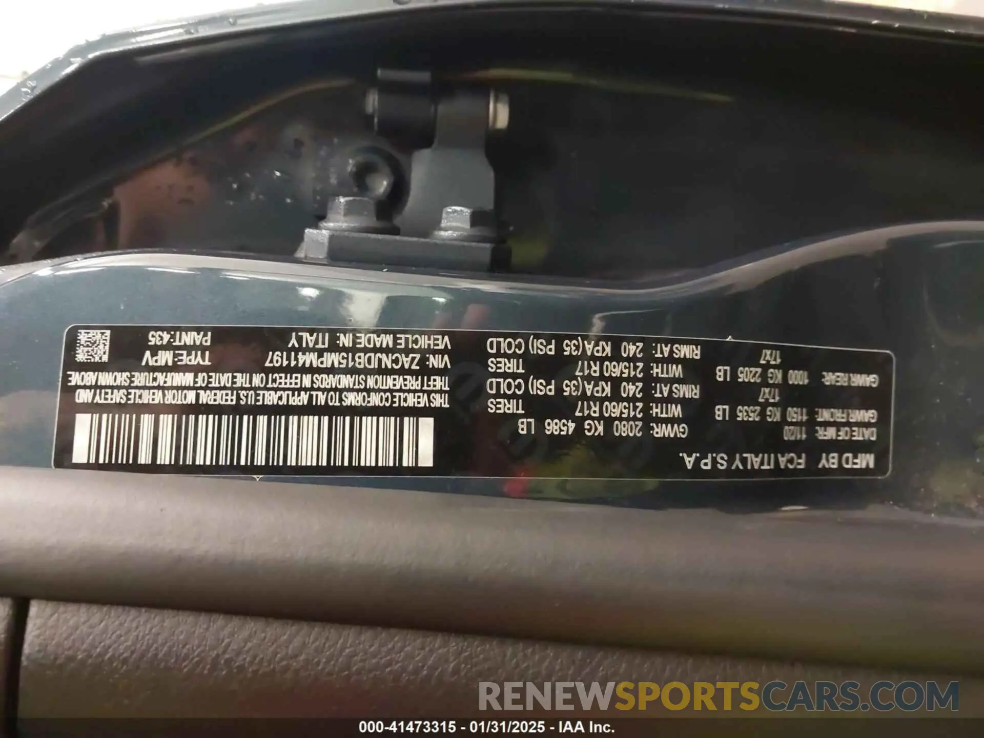 9 Photograph of a damaged car ZACNJDB15MPM41197 JEEP RENEGADE 2021