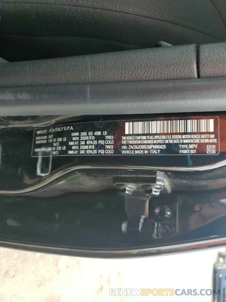 12 Photograph of a damaged car ZACNJDBB2MPM96425 JEEP RENEGADE 2021
