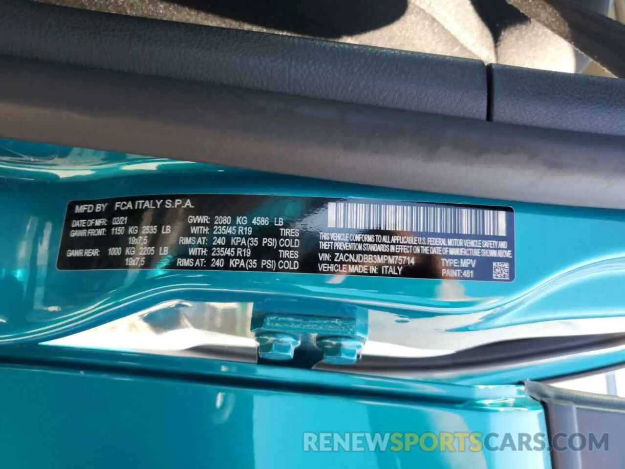 12 Photograph of a damaged car ZACNJDBB3MPM75714 JEEP RENEGADE 2021