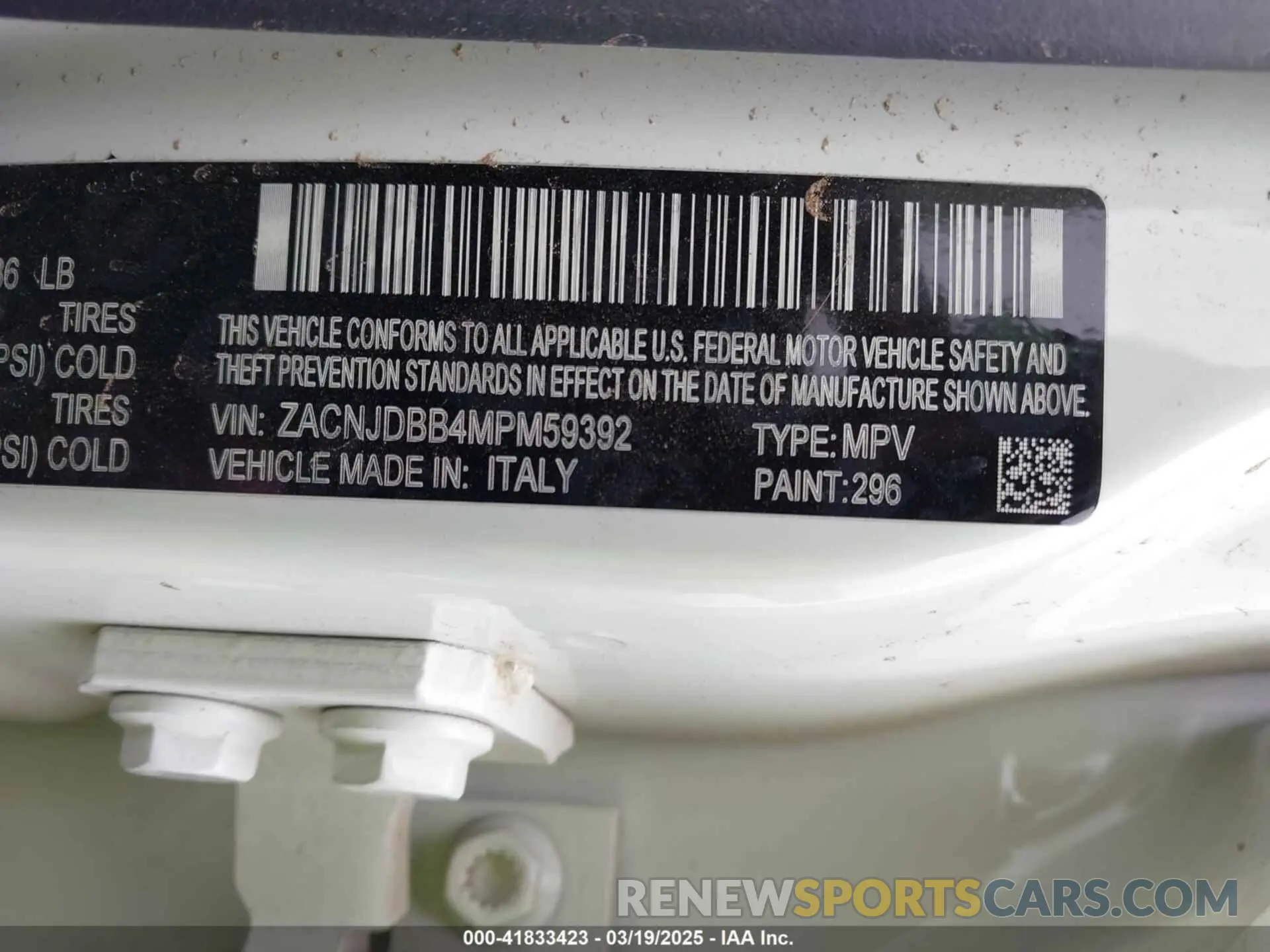 9 Photograph of a damaged car ZACNJDBB4MPM59392 JEEP RENEGADE 2021