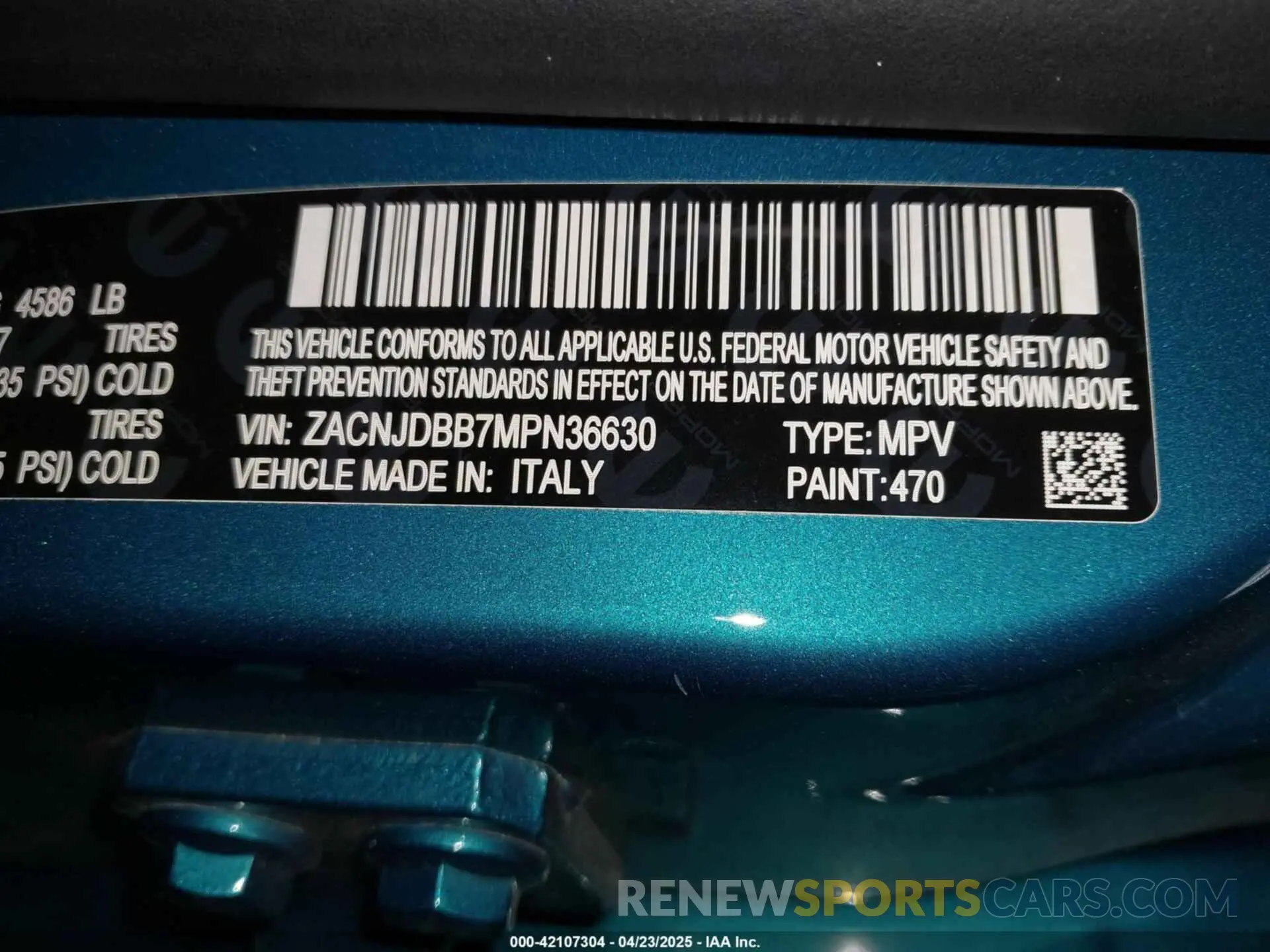 9 Photograph of a damaged car ZACNJDBB7MPN36630 JEEP RENEGADE 2021