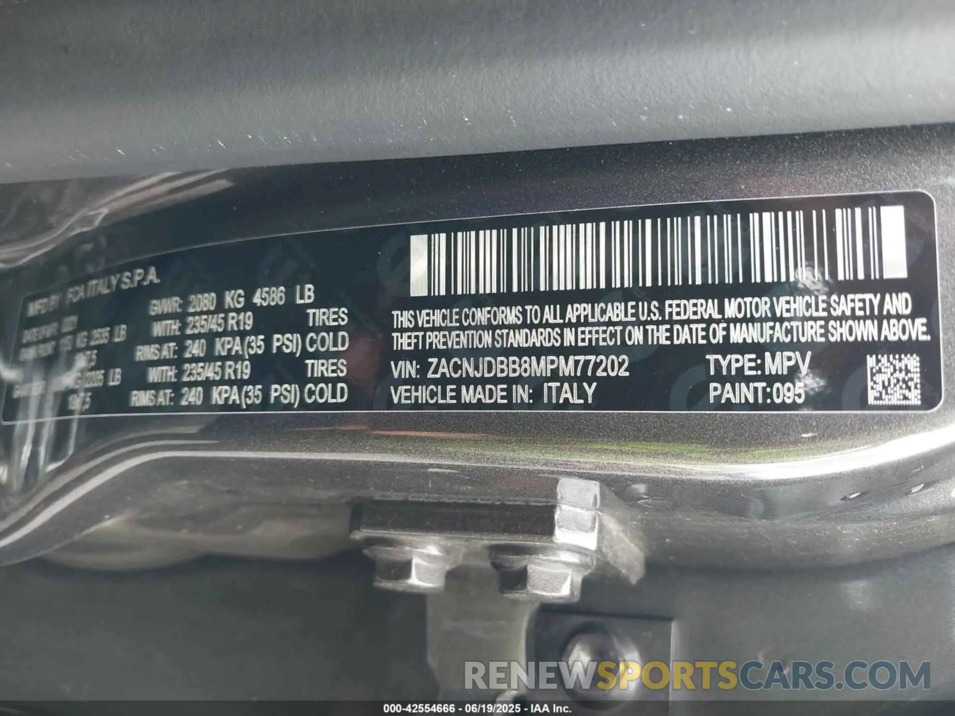 9 Photograph of a damaged car ZACNJDBB8MPM77202 JEEP RENEGADE 2021