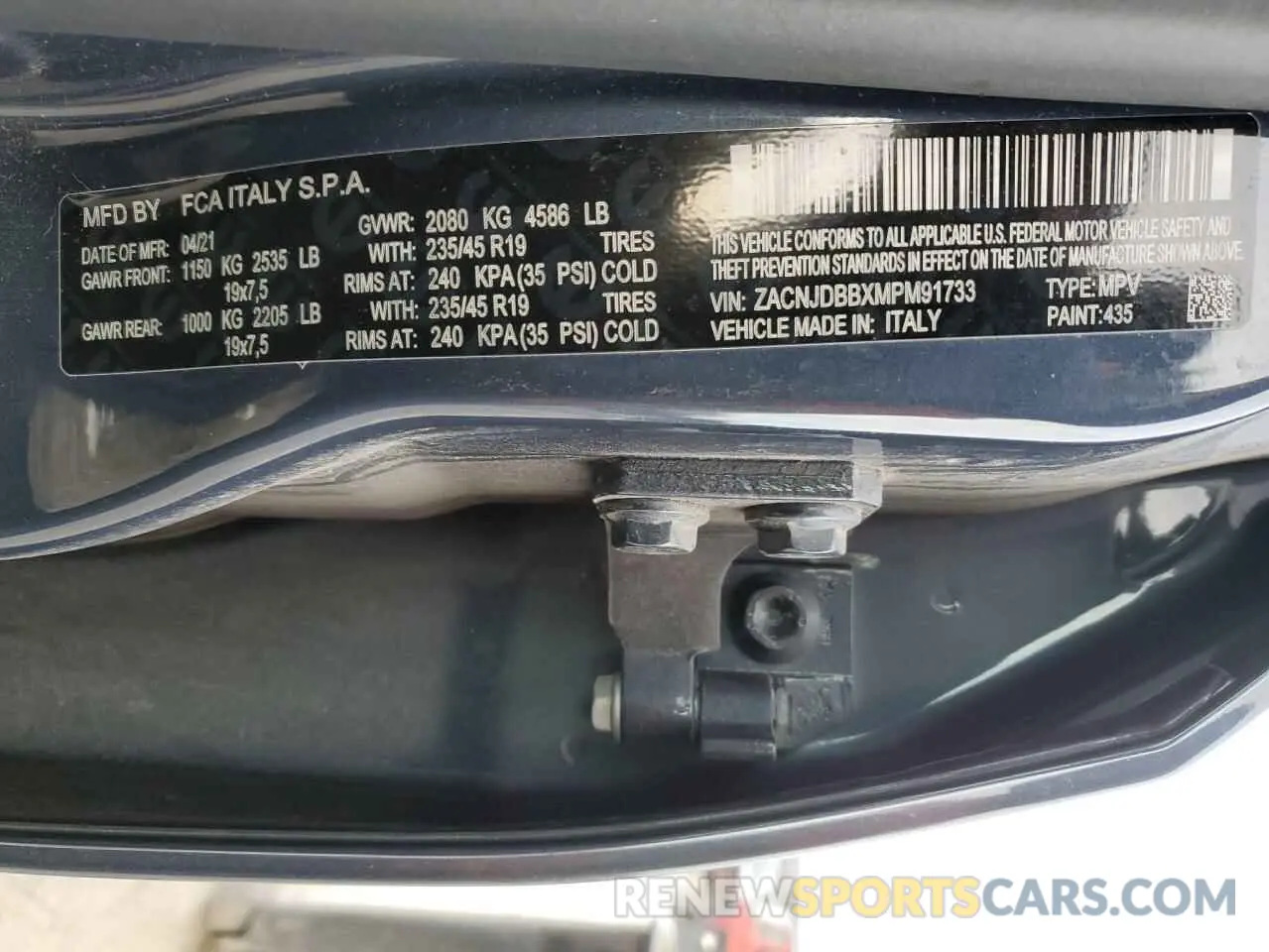 13 Photograph of a damaged car ZACNJDBBXMPM91733 JEEP RENEGADE 2021
