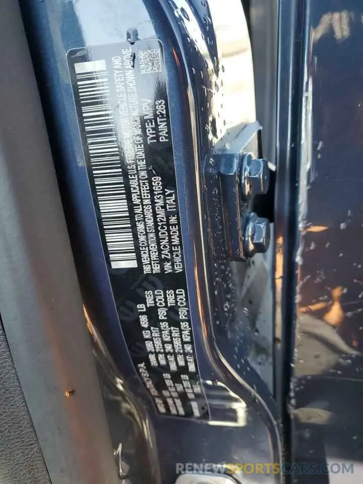 13 Photograph of a damaged car ZACNJDC12MPM31659 JEEP RENEGADE 2021