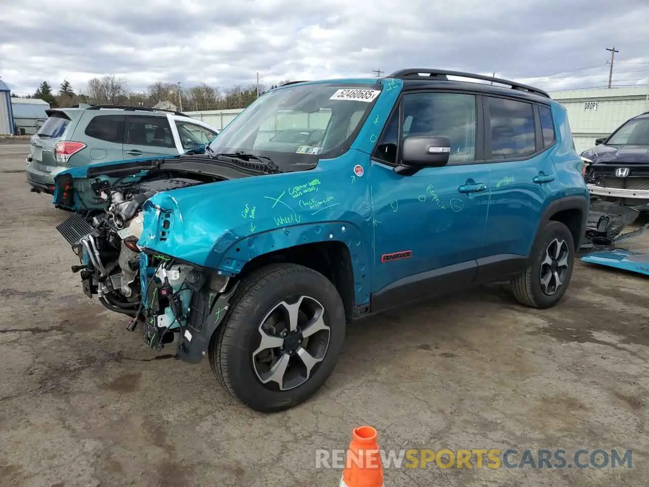1 Photograph of a damaged car ZACNJDC14MPM35194 JEEP RENEGADE 2021