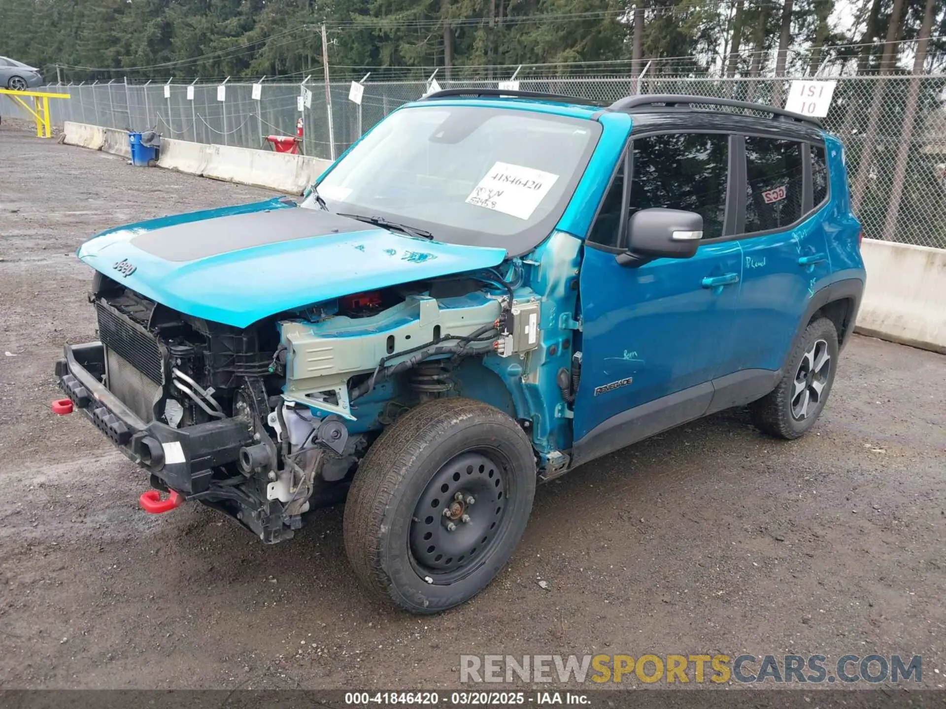 2 Photograph of a damaged car ZACNJDC15MPN30461 JEEP RENEGADE 2021