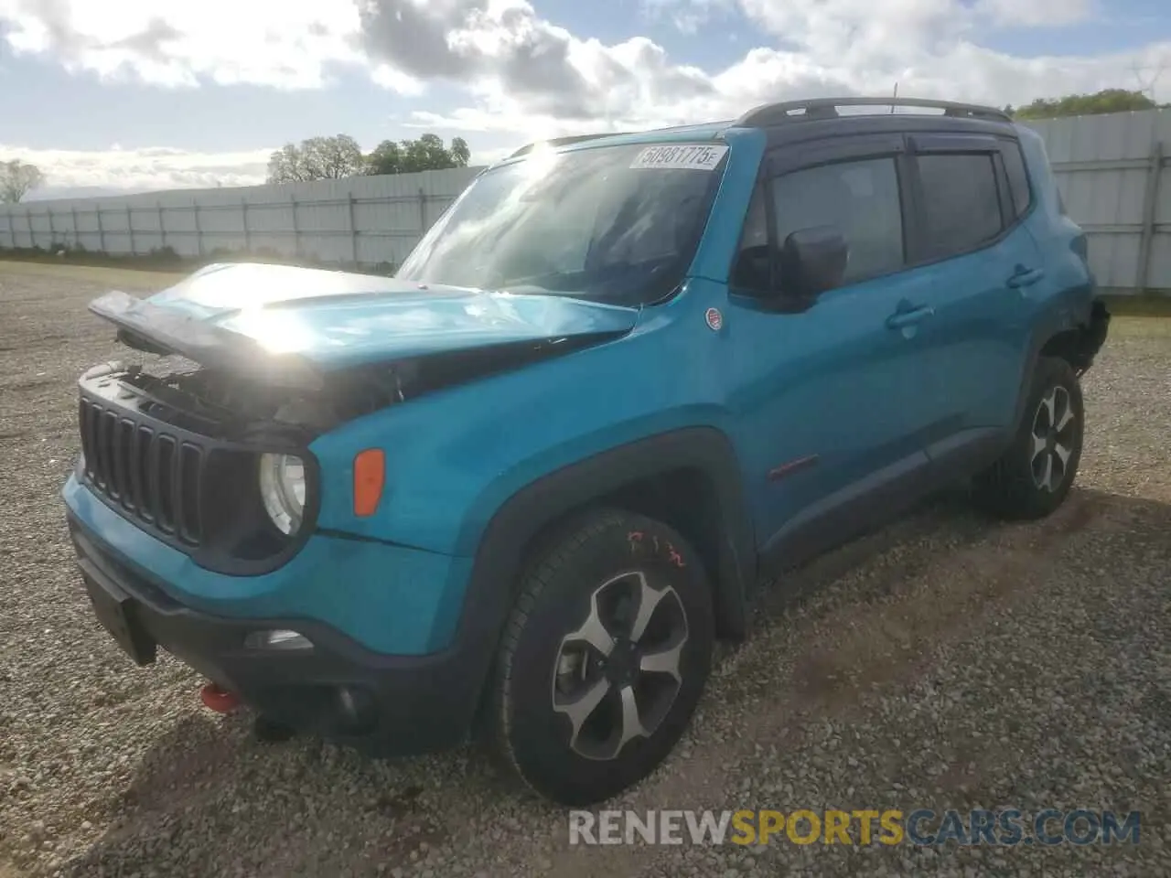 1 Photograph of a damaged car ZACNJDC16MPM10006 JEEP RENEGADE 2021