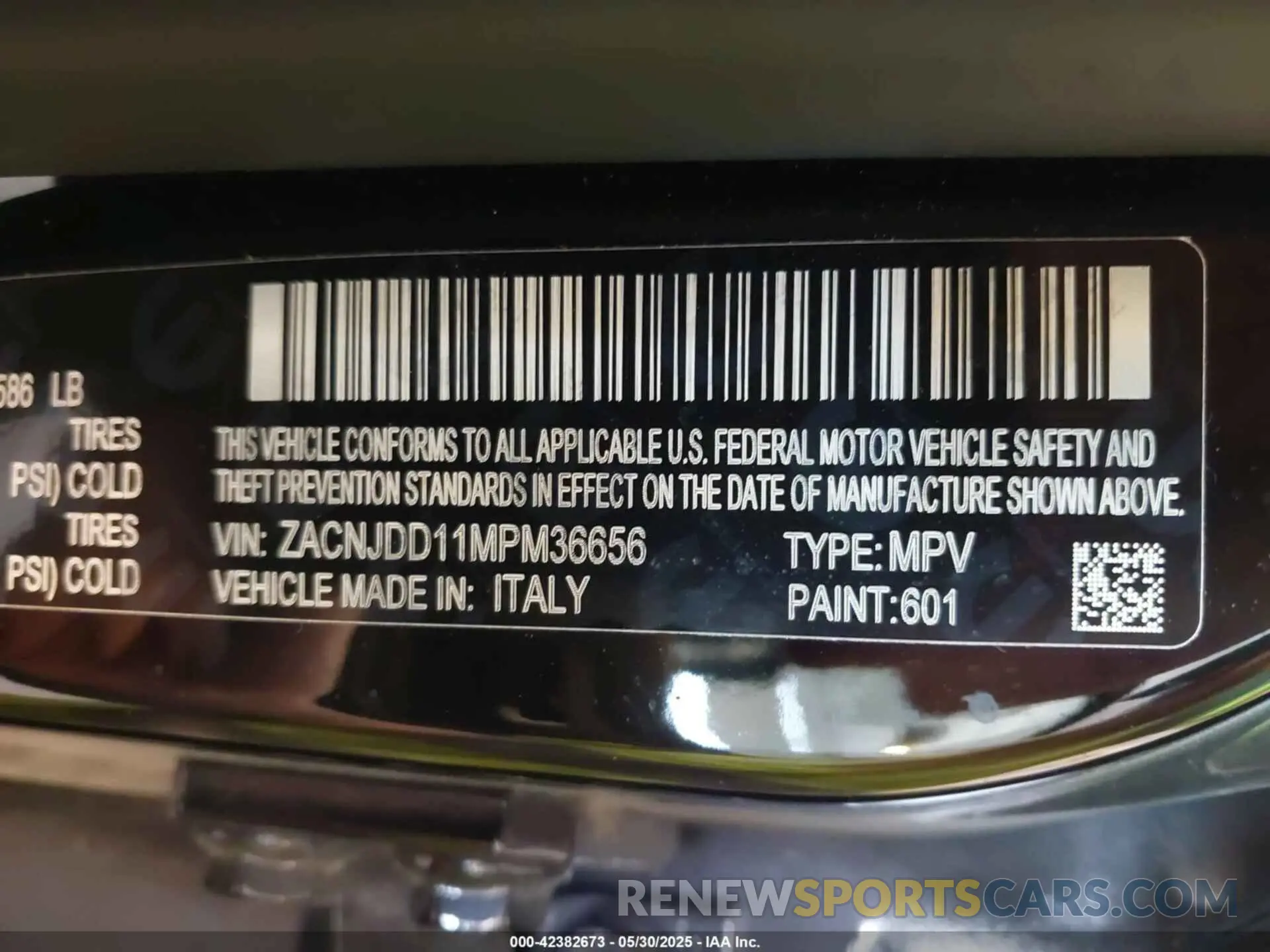 9 Photograph of a damaged car ZACNJDD11MPM36656 JEEP RENEGADE 2021