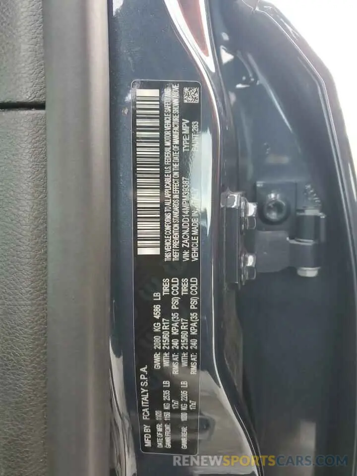 13 Photograph of a damaged car ZACNJDD14MPM39387 JEEP RENEGADE 2021