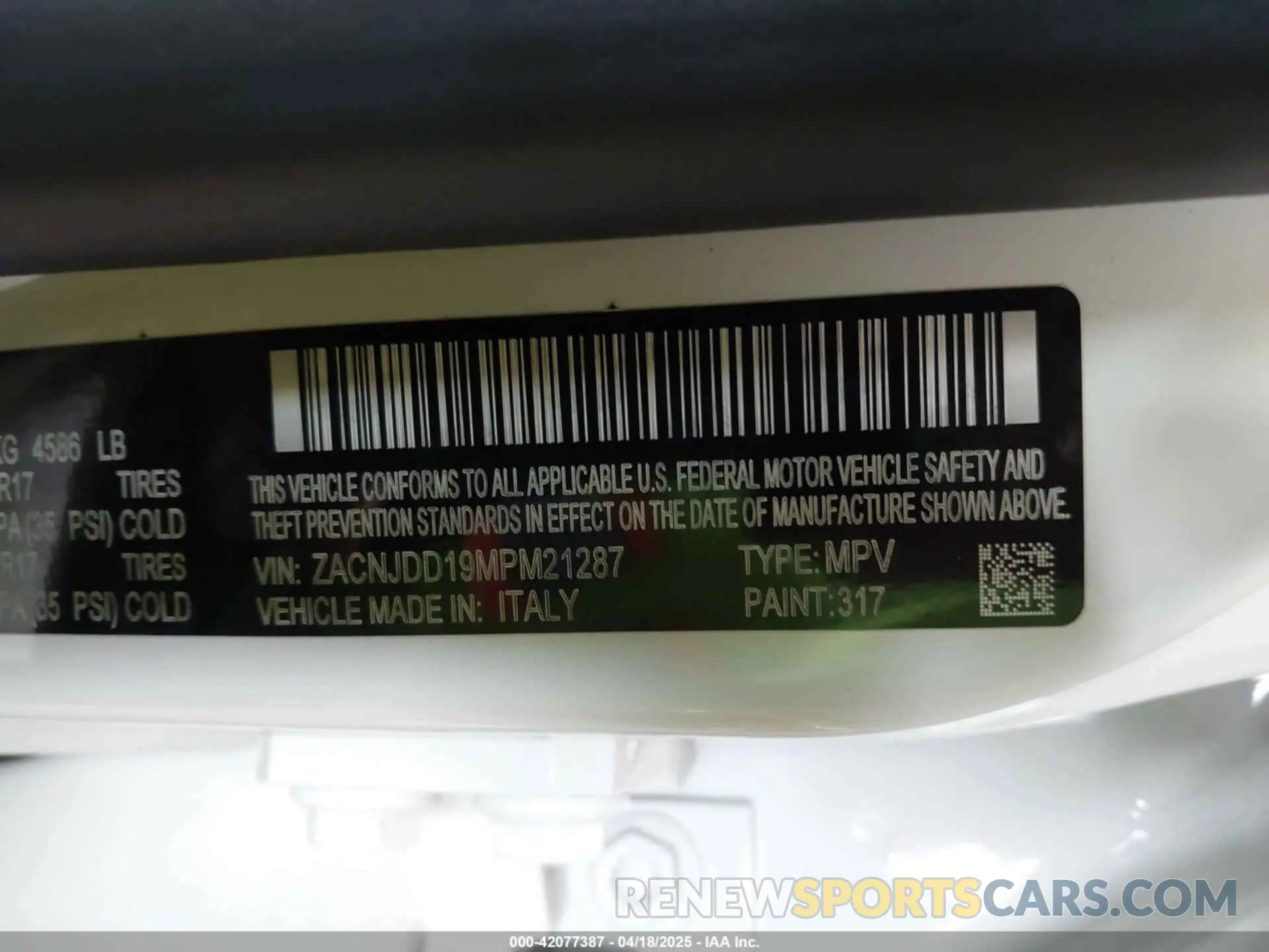 9 Photograph of a damaged car ZACNJDD19MPM21287 JEEP RENEGADE 2021