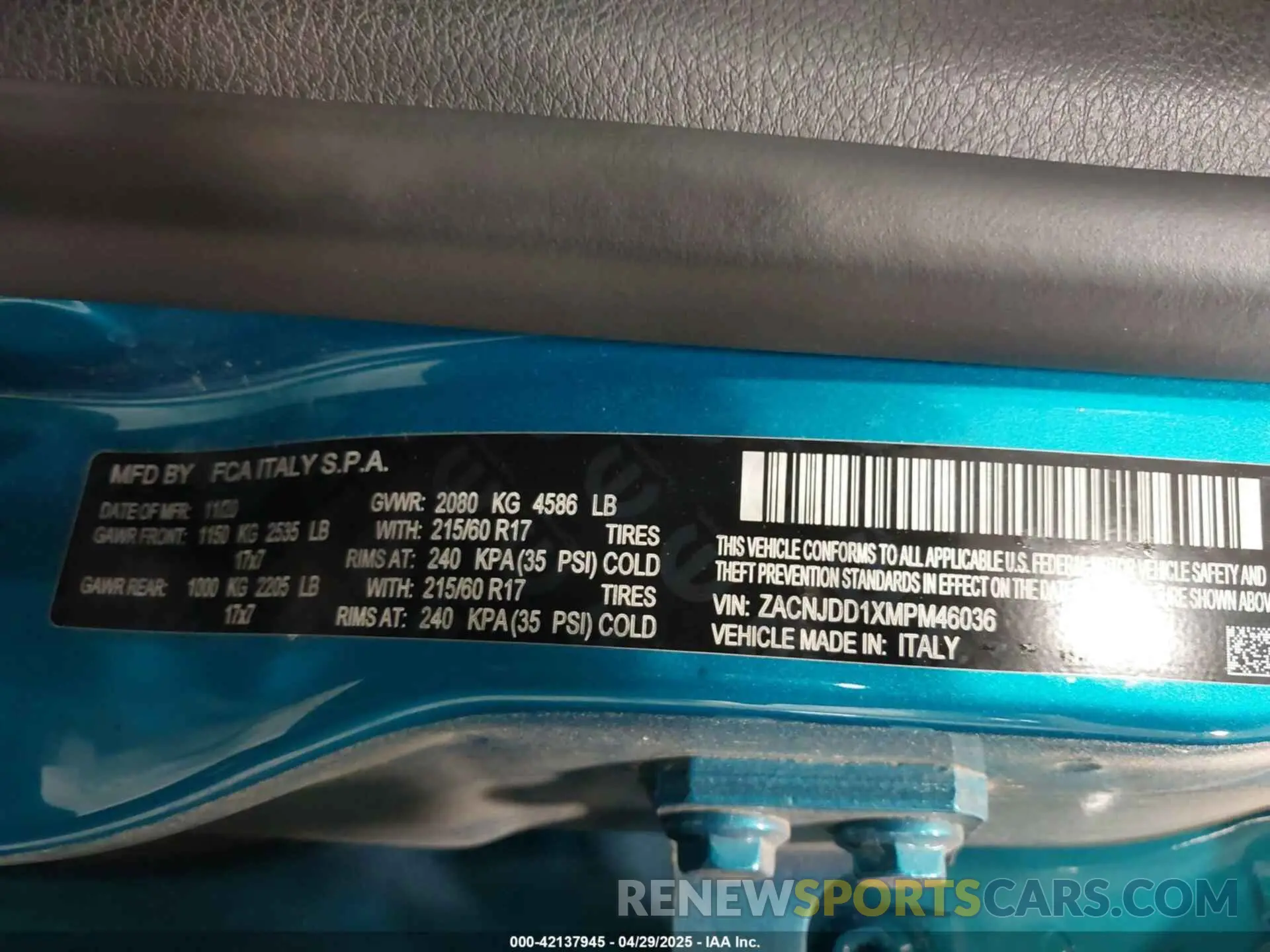 9 Photograph of a damaged car ZACNJDD1XMPM46036 JEEP RENEGADE 2021