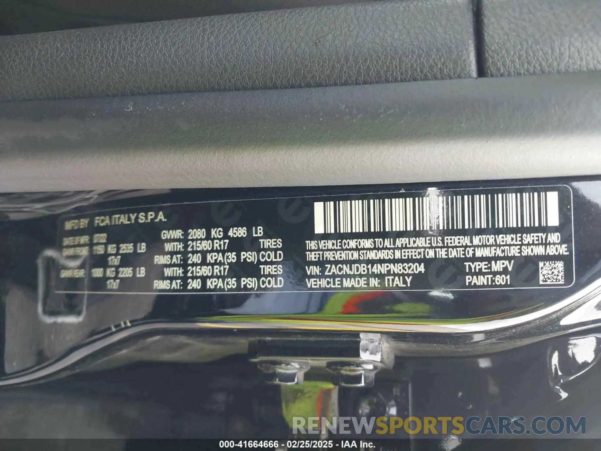 9 Photograph of a damaged car ZACNJDB14NPN83204 JEEP RENEGADE 2022