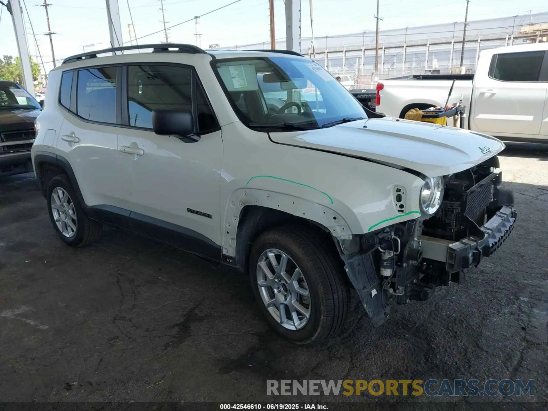 1 Photograph of a damaged car ZACNJDB17NPN57213 JEEP RENEGADE 2022
