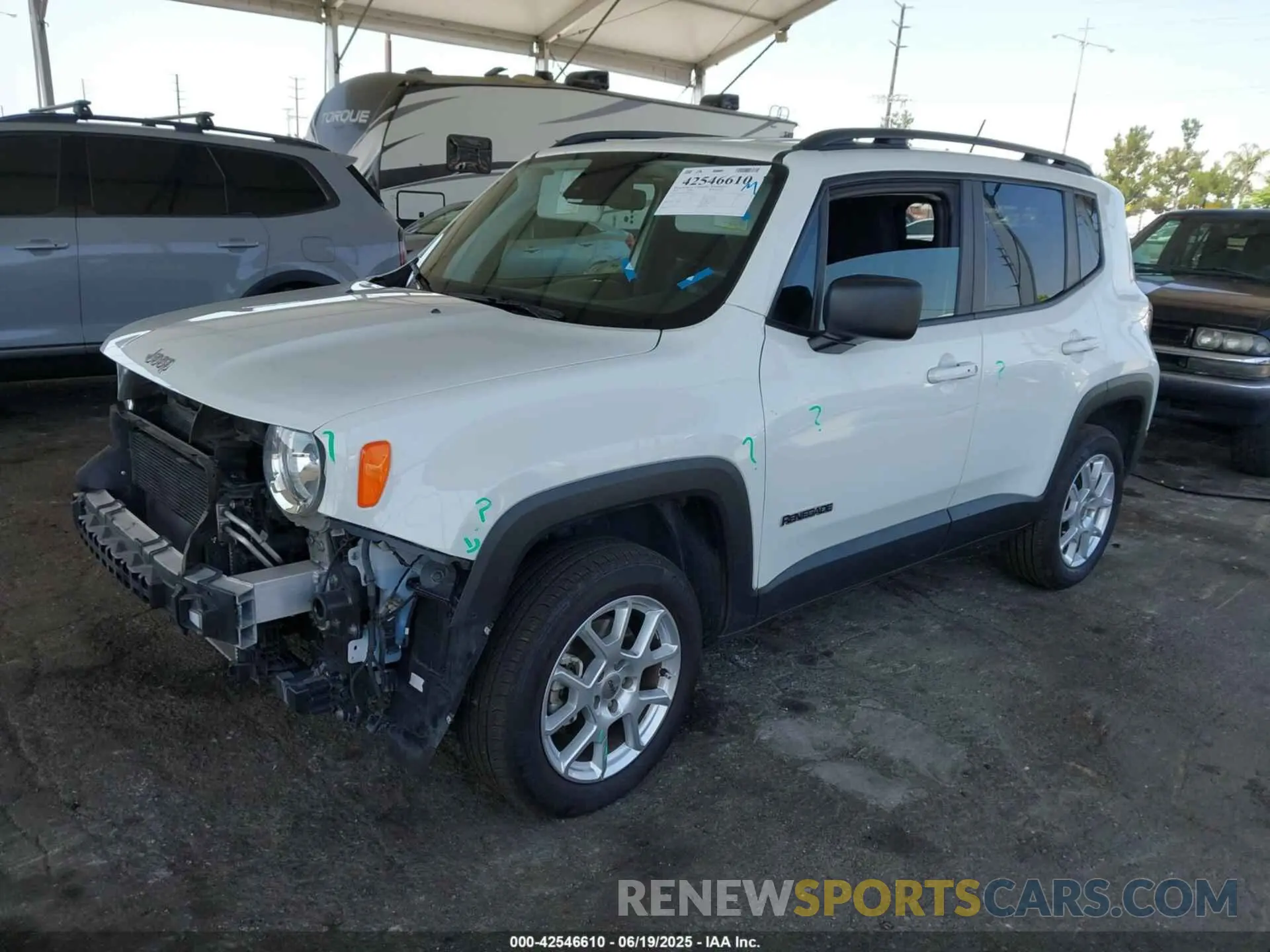 2 Photograph of a damaged car ZACNJDB17NPN57213 JEEP RENEGADE 2022