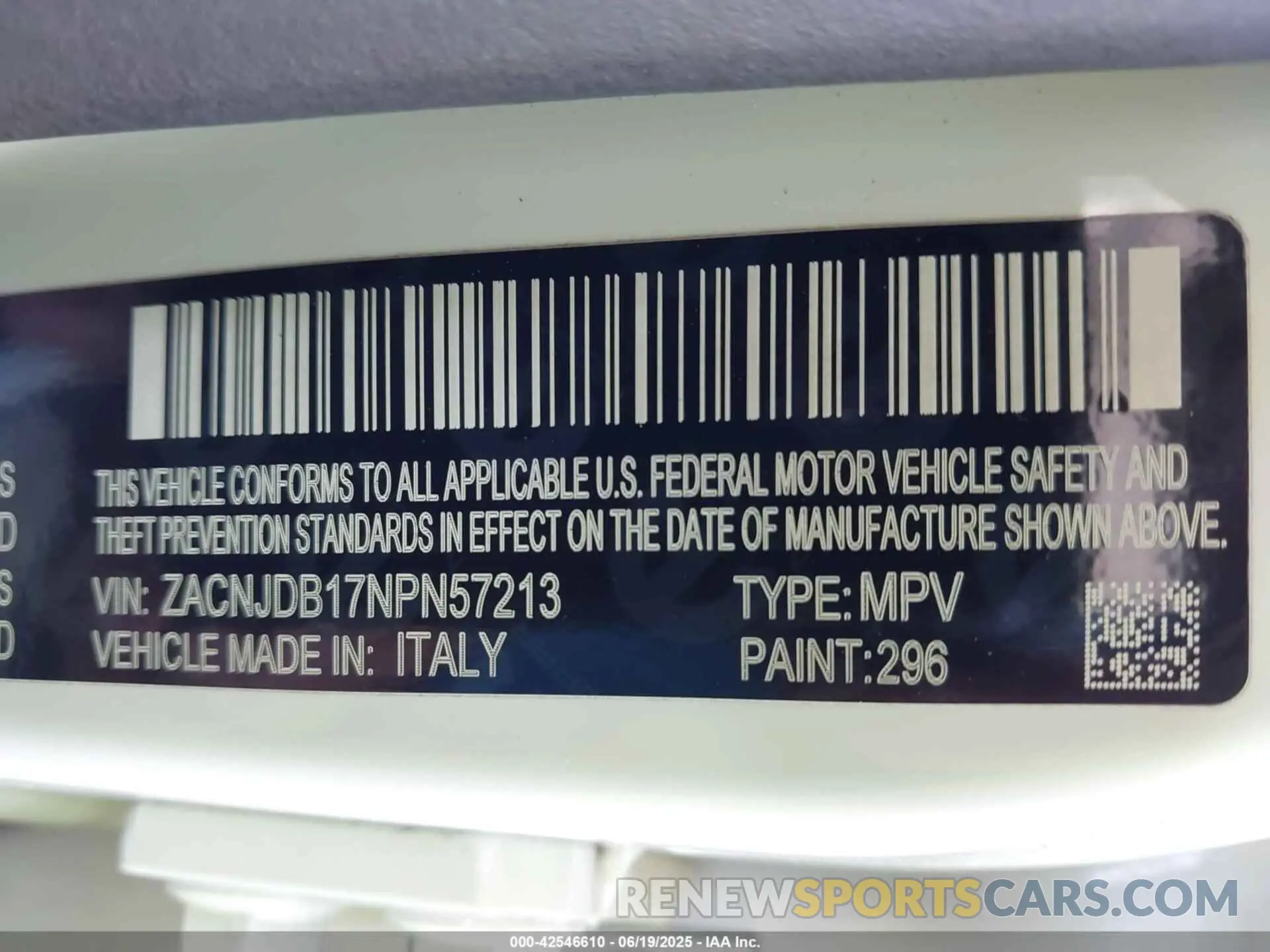 9 Photograph of a damaged car ZACNJDB17NPN57213 JEEP RENEGADE 2022