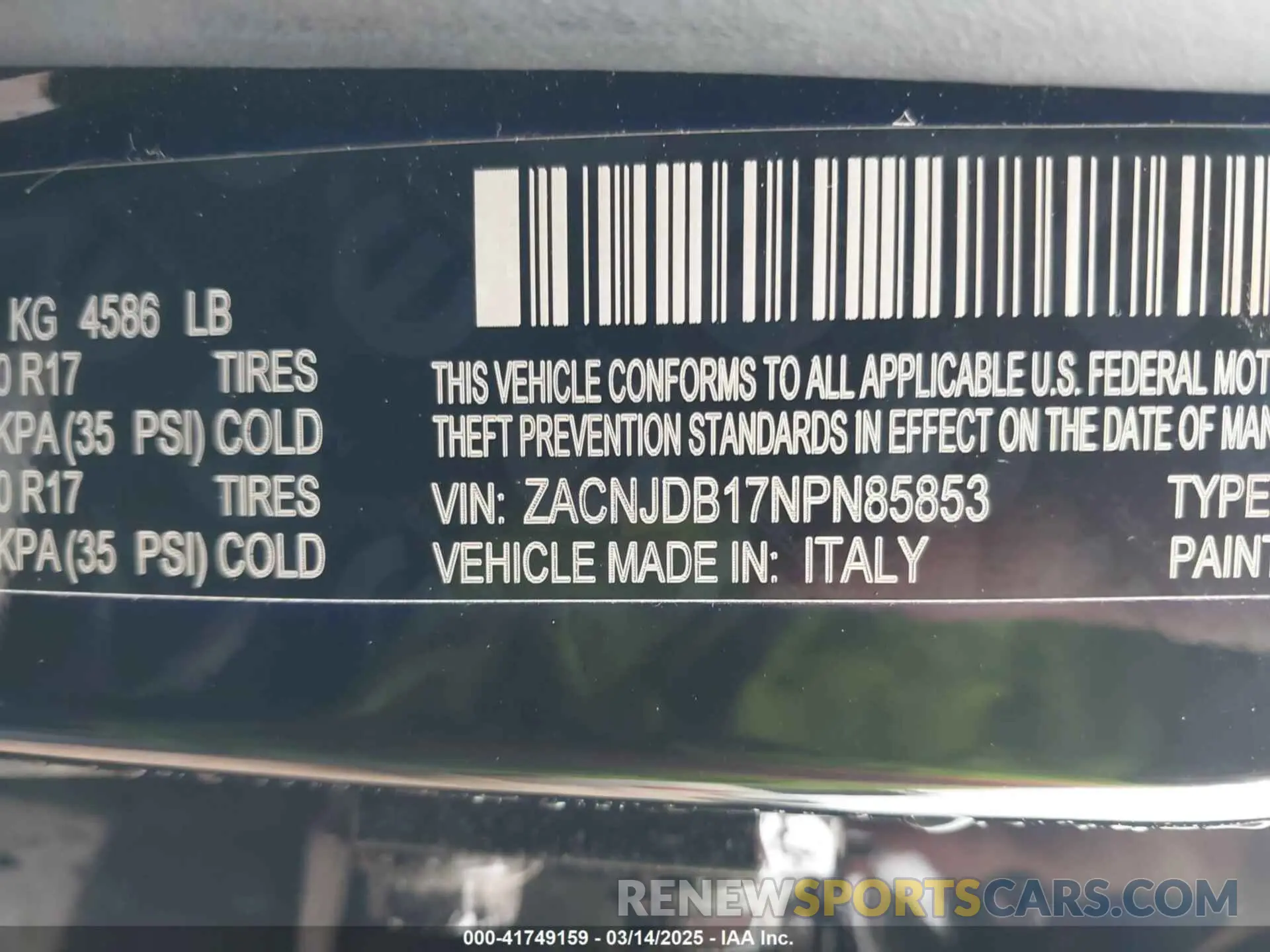 9 Photograph of a damaged car ZACNJDB17NPN85853 JEEP RENEGADE 2022