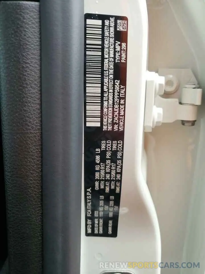 13 Photograph of a damaged car ZACNJDB12PPP59542 JEEP RENEGADE 2023