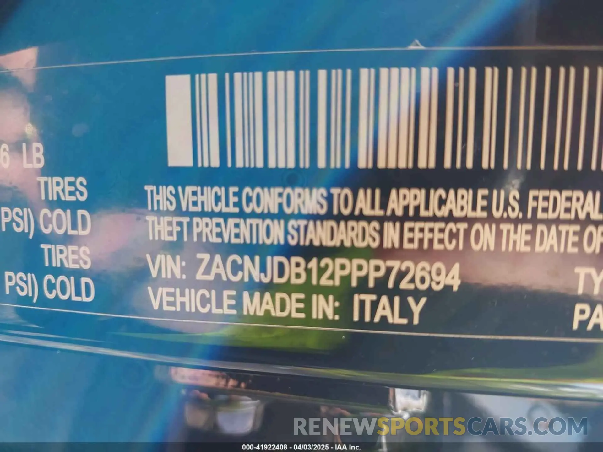 9 Photograph of a damaged car ZACNJDB12PPP72694 JEEP RENEGADE 2023