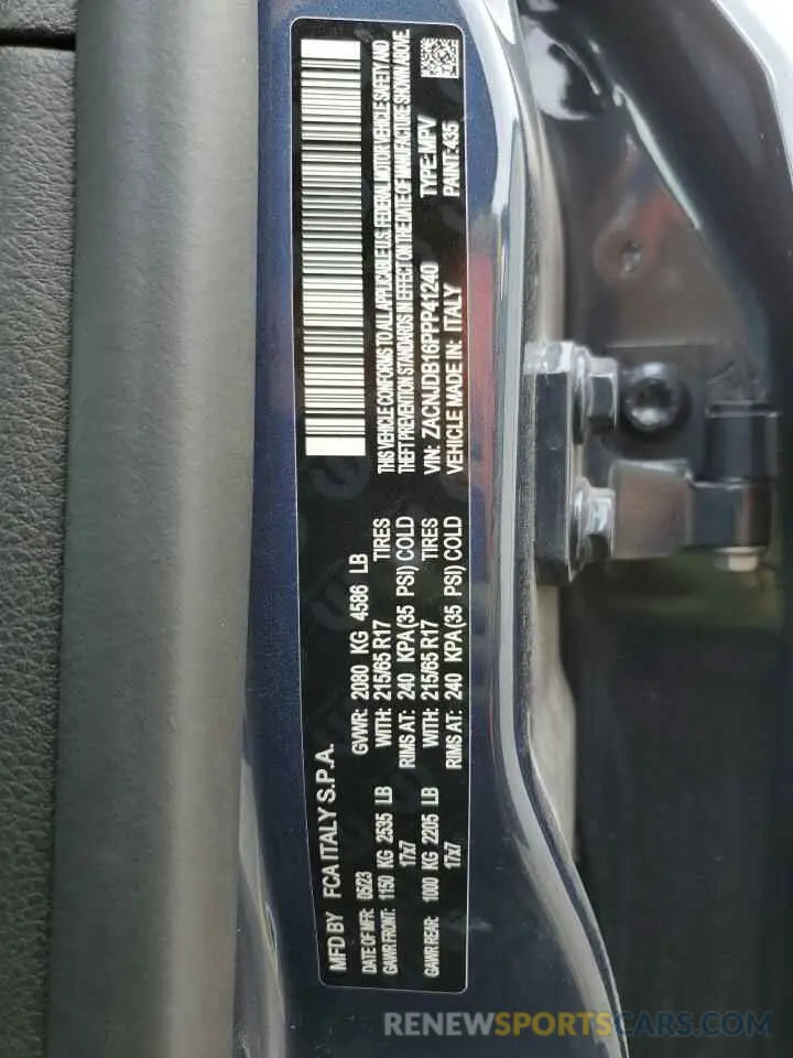 12 Photograph of a damaged car ZACNJDB16PPP41240 JEEP RENEGADE 2023