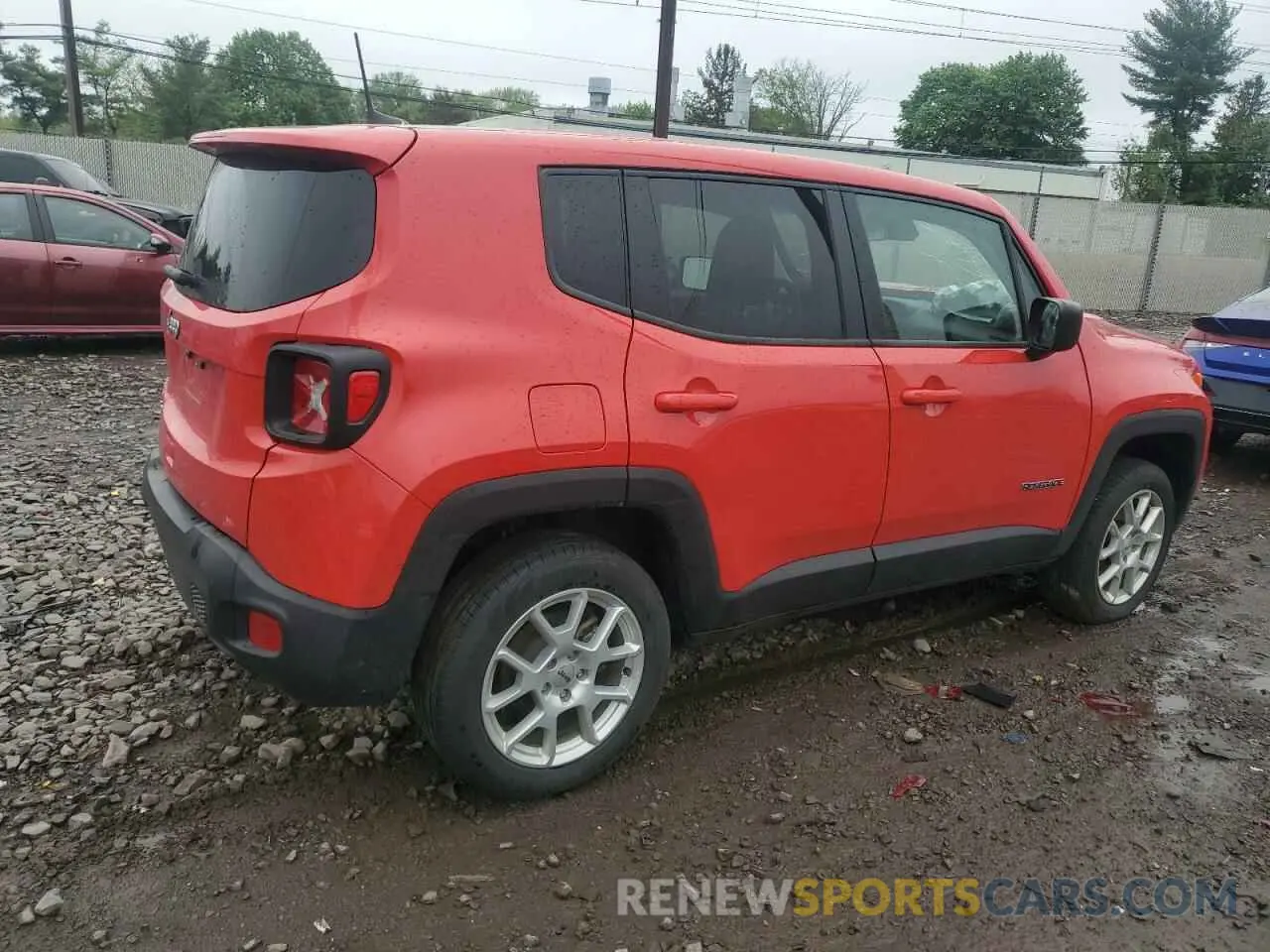 3 Photograph of a damaged car ZACNJDB16PPP68910 JEEP RENEGADE 2023