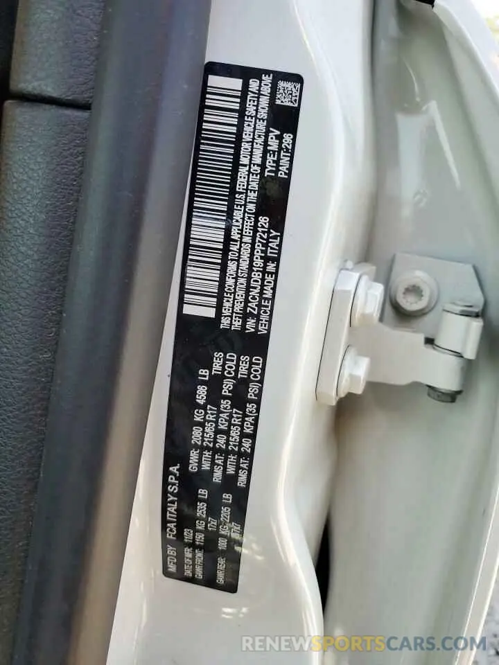 13 Photograph of a damaged car ZACNJDB19PPP72126 JEEP RENEGADE 2023