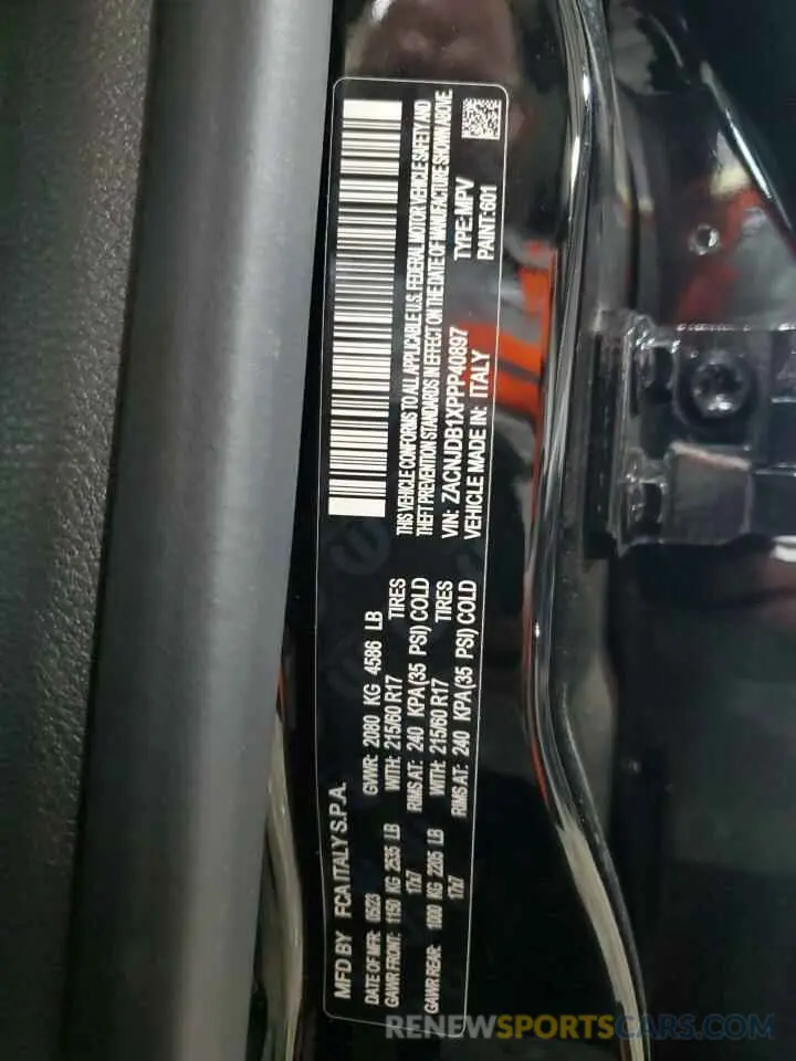 14 Photograph of a damaged car ZACNJDB1XPPP40897 JEEP RENEGADE 2023