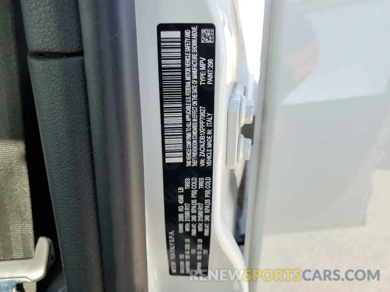 13 Photograph of a damaged car ZACNJDB1XPPP70627 JEEP RENEGADE 2023
