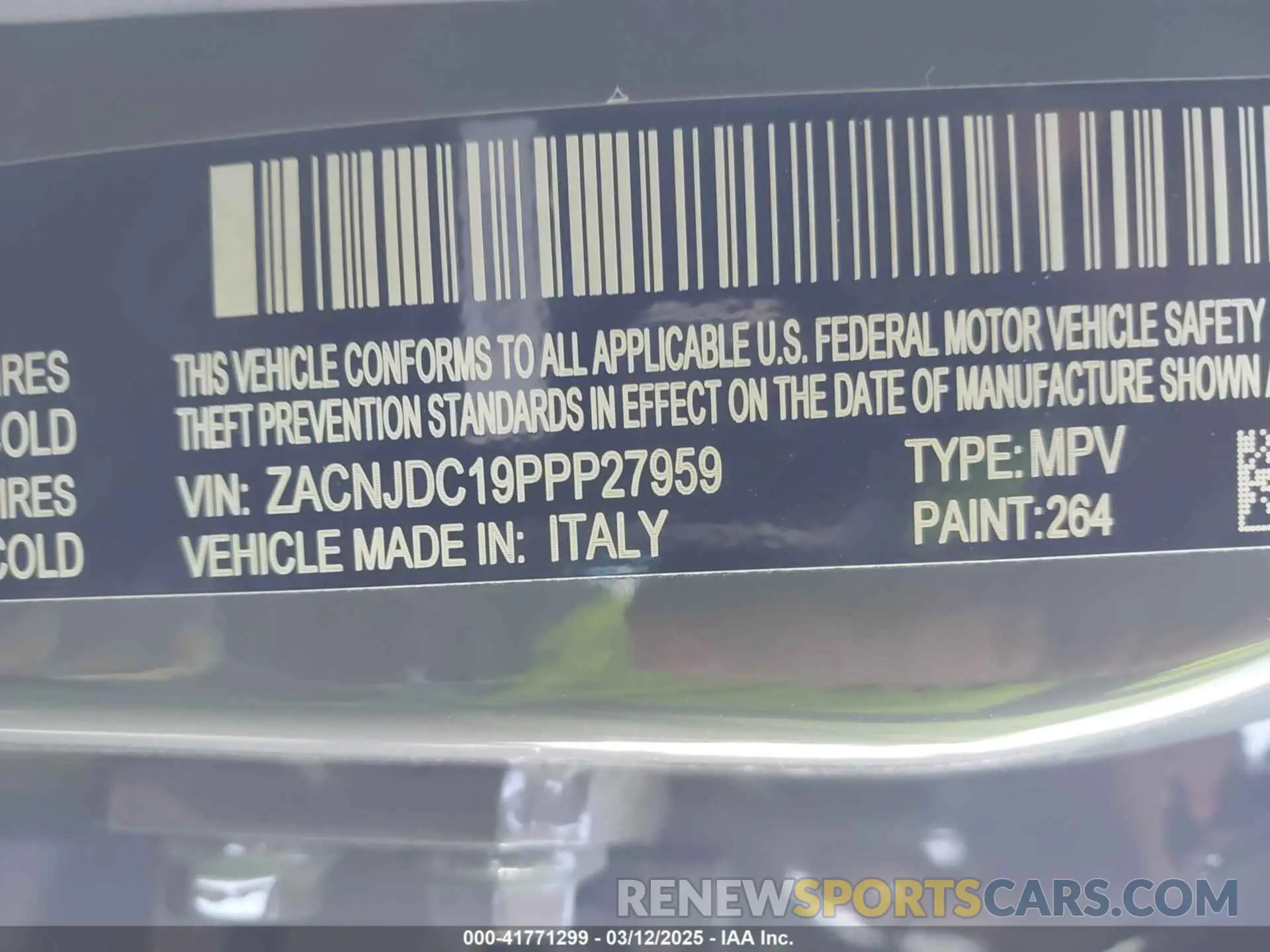 9 Photograph of a damaged car ZACNJDC19PPP27959 JEEP RENEGADE 2023