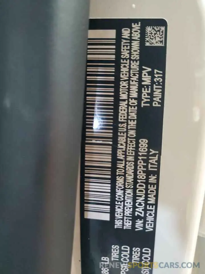 13 Photograph of a damaged car ZACNJDD18PPP11699 JEEP RENEGADE 2023