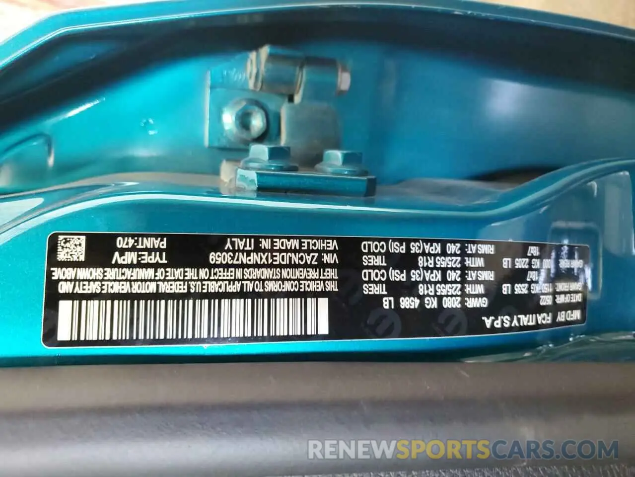 13 Photograph of a damaged car ZACNJDE1XNPN73059 JEEP RENEGADE A 2022