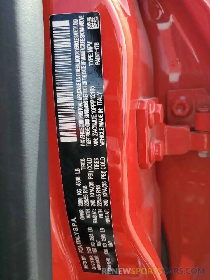13 Photograph of a damaged car ZACNJDE10PPP12165 JEEP RENEGADE A 2023