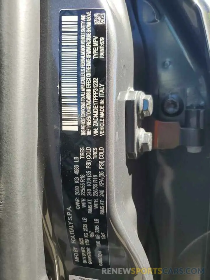 13 Photograph of a damaged car ZACNJDE17PPP31232 JEEP RENEGADE A 2023