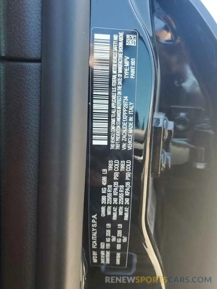 13 Photograph of a damaged car ZACNJDE1XPPP29734 JEEP RENEGADE A 2023